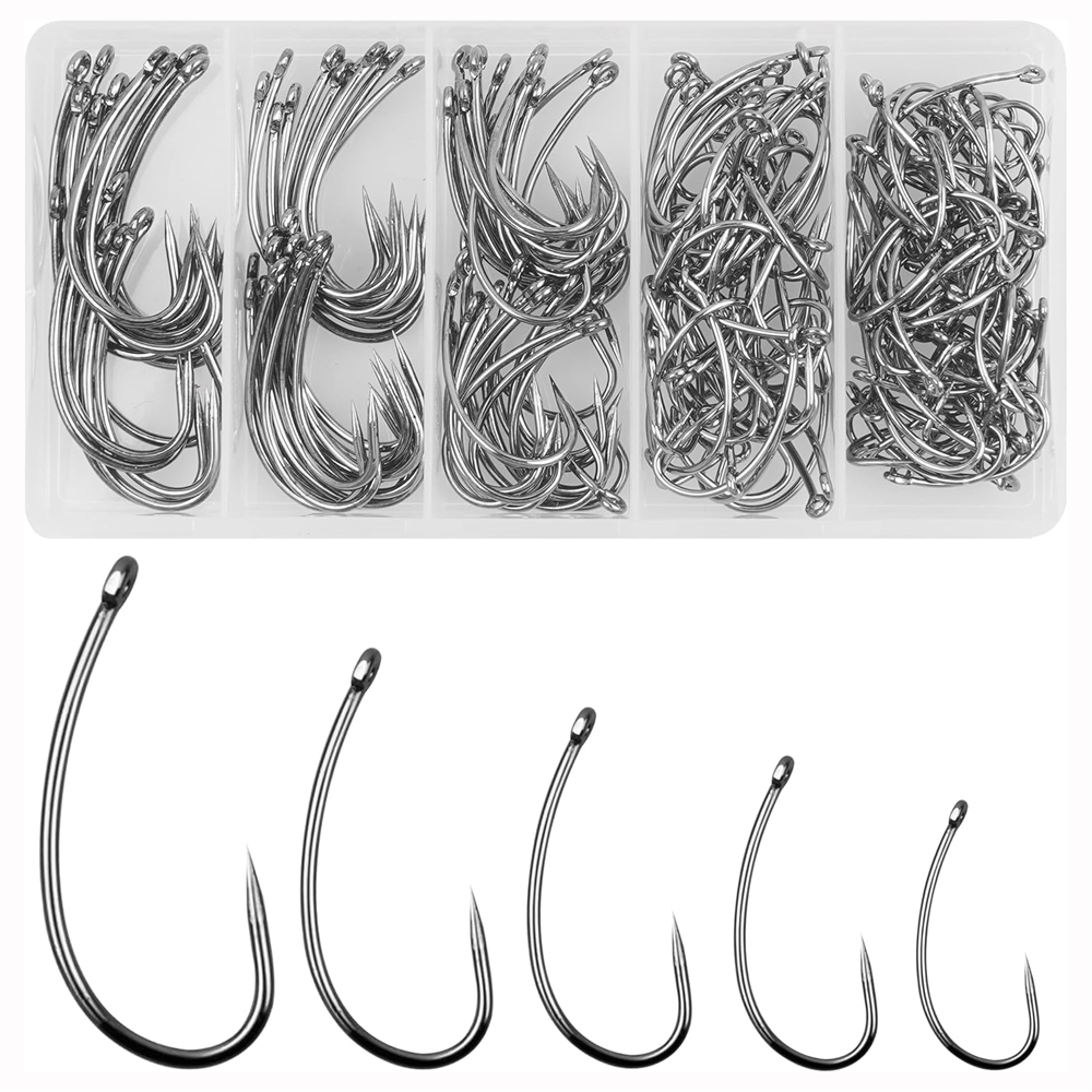 Fishing Hook Circle - 180PCS Barbless Fishing Hooks Kit Carp