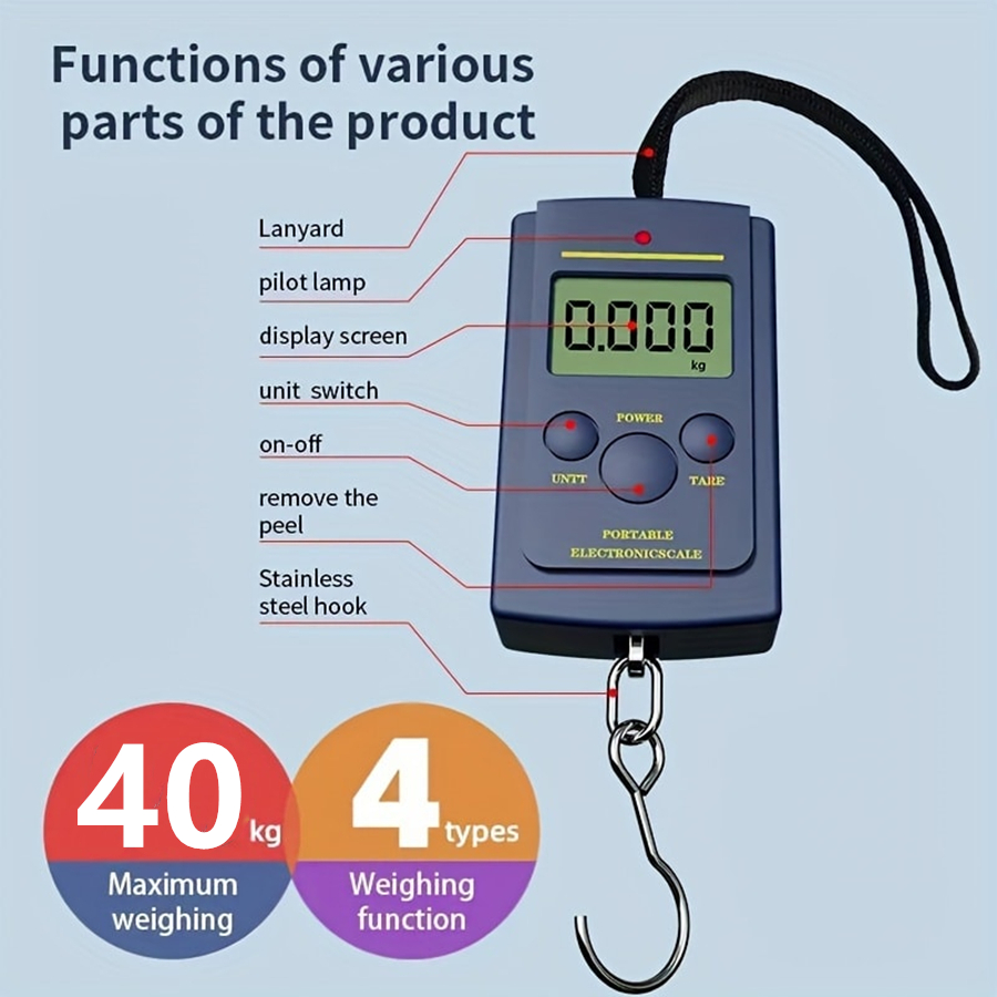 Fishing Hook - 40kg Multifunctional Mini Electronic Digital Portable