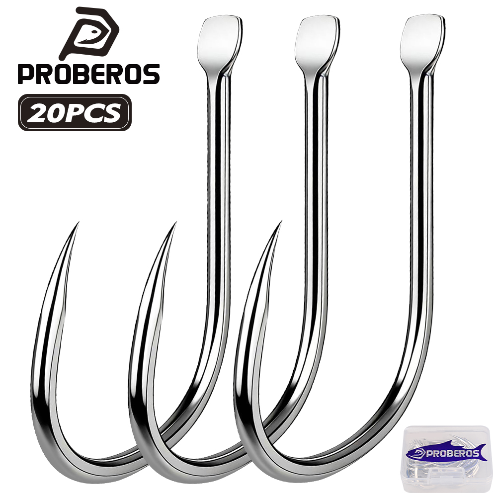Fishing Hook Circle - Proberos 20PCS/BOX High Carbon Steel Crooked