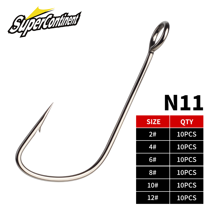 Fishing Hook Offset - Supercontinent 2#-12# 10pcs Barb Hook Fishing