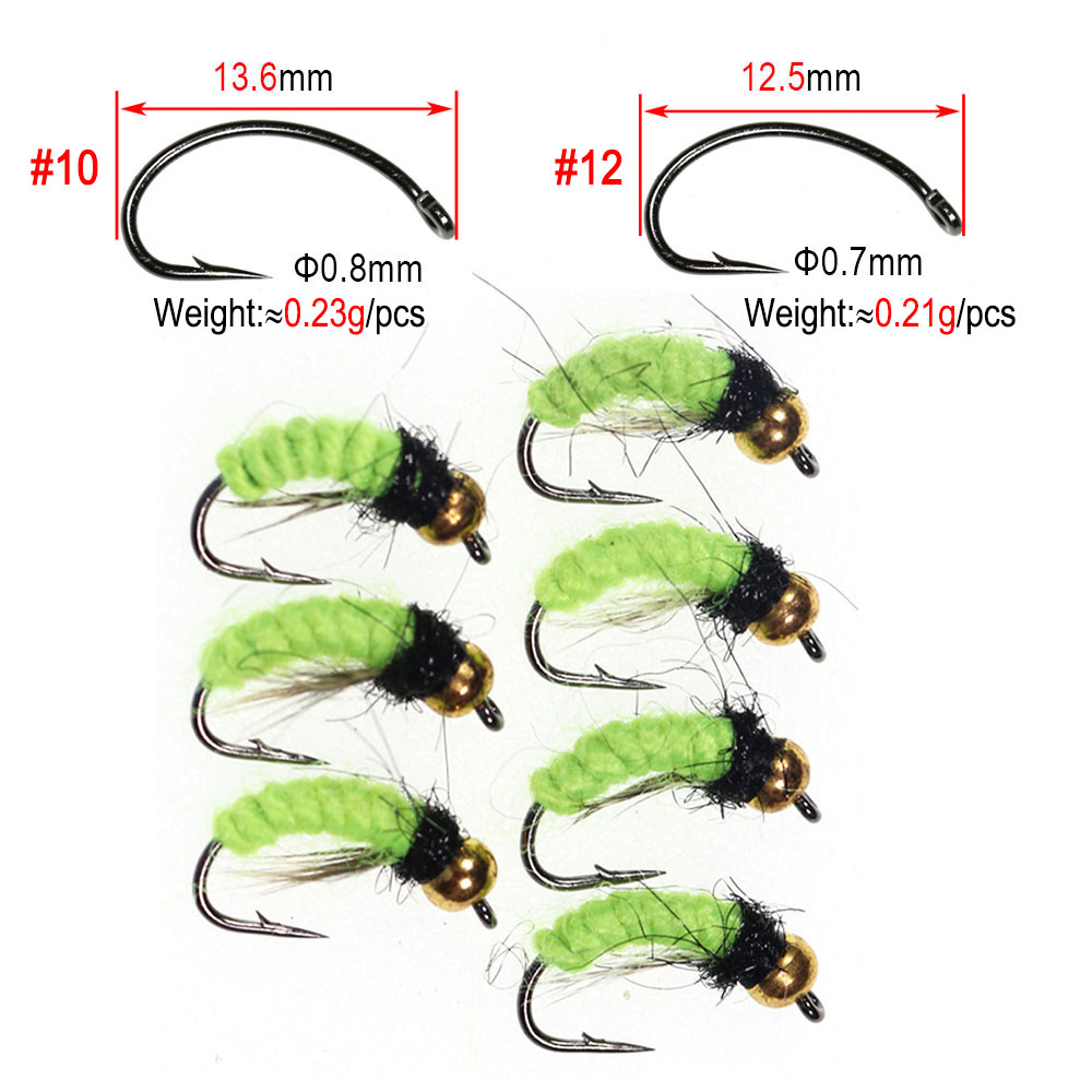 8pcs #10 #12 Brass Bead Head U - Fishing Hook Size recension och pris