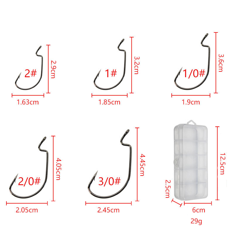50pcs Wide Worm Hook Carbon St - Fishing Hook Barbless recension och pris