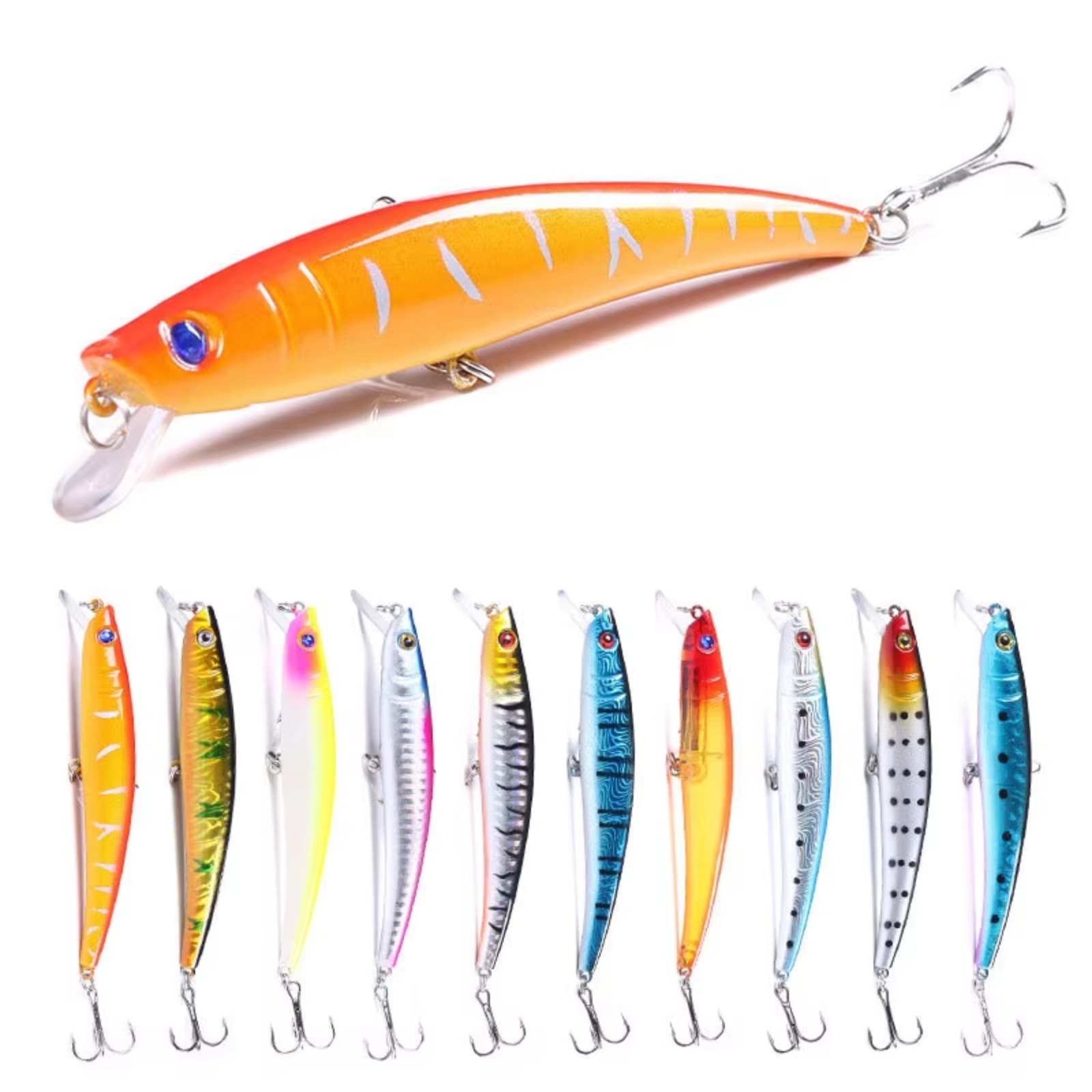 Minnow Fishing Lure 110mm 13g  - Fishing Hook Treble recension och pris