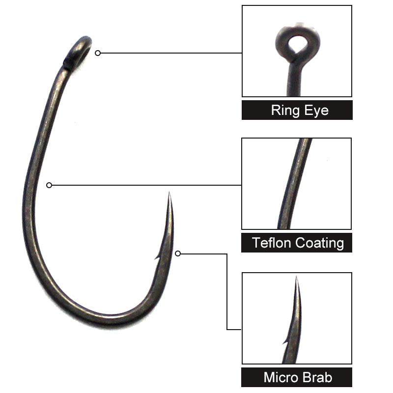 20PCS/Lot Carp fishing PTFE co - Fishing Hook Assortment recension och pris