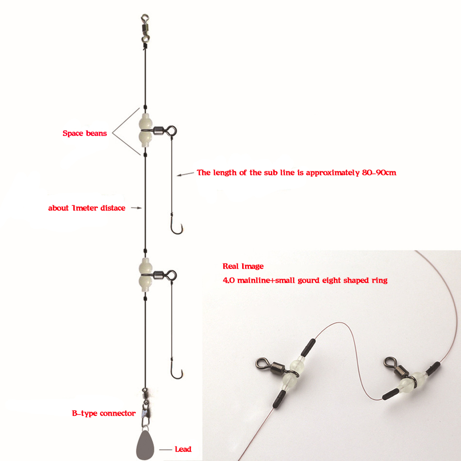 MNFT 100Pcs Luminous 3 Way Dur - Fishing Hook Size recension och pris