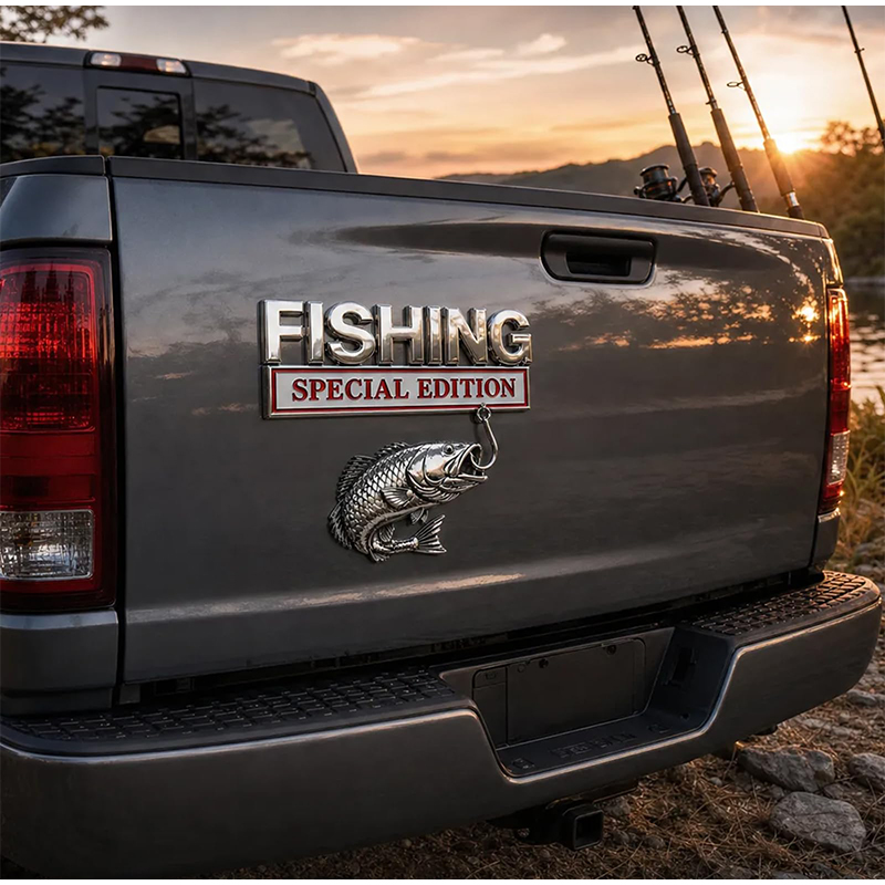 Chrome Fishing Car Badge Metal - Fishing Hook recension och pris