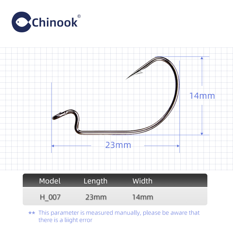 Chinook 20pcs Wide worm Texan  - Fishing Hook Offset recension och pris