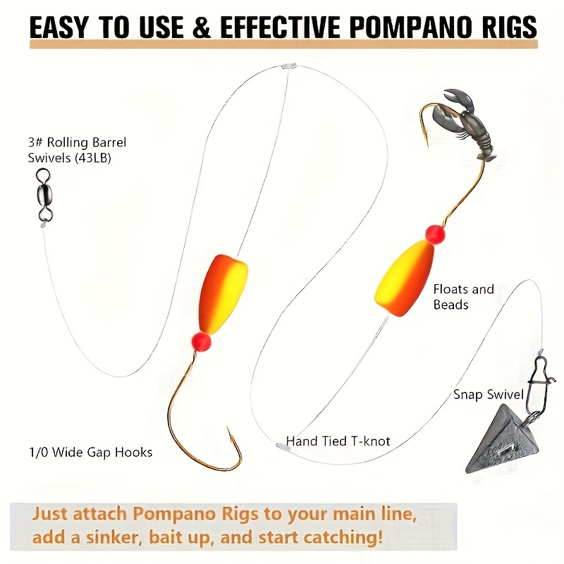 3pcs Pompano Rigs Surf Fishing - Fishing Hook Circle recension och pris