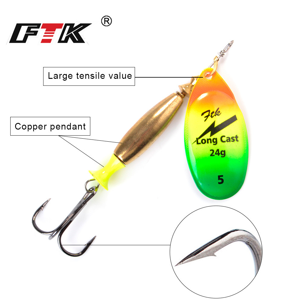FTK 18g 24g Spinner Bait Hard  - Fishing Hook Treble recension och pris
