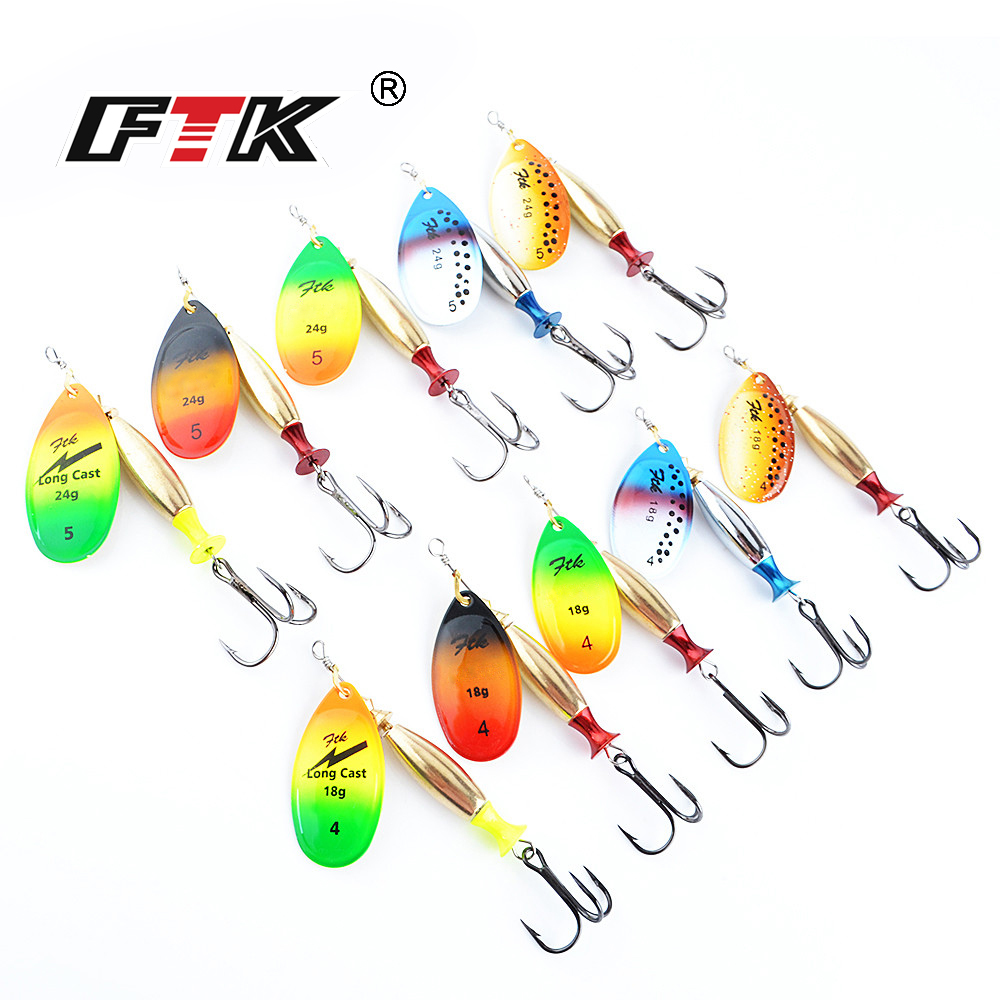 FTK 18g 24g Spinner Bait Hard  - Fishing Hook Treble recension och pris