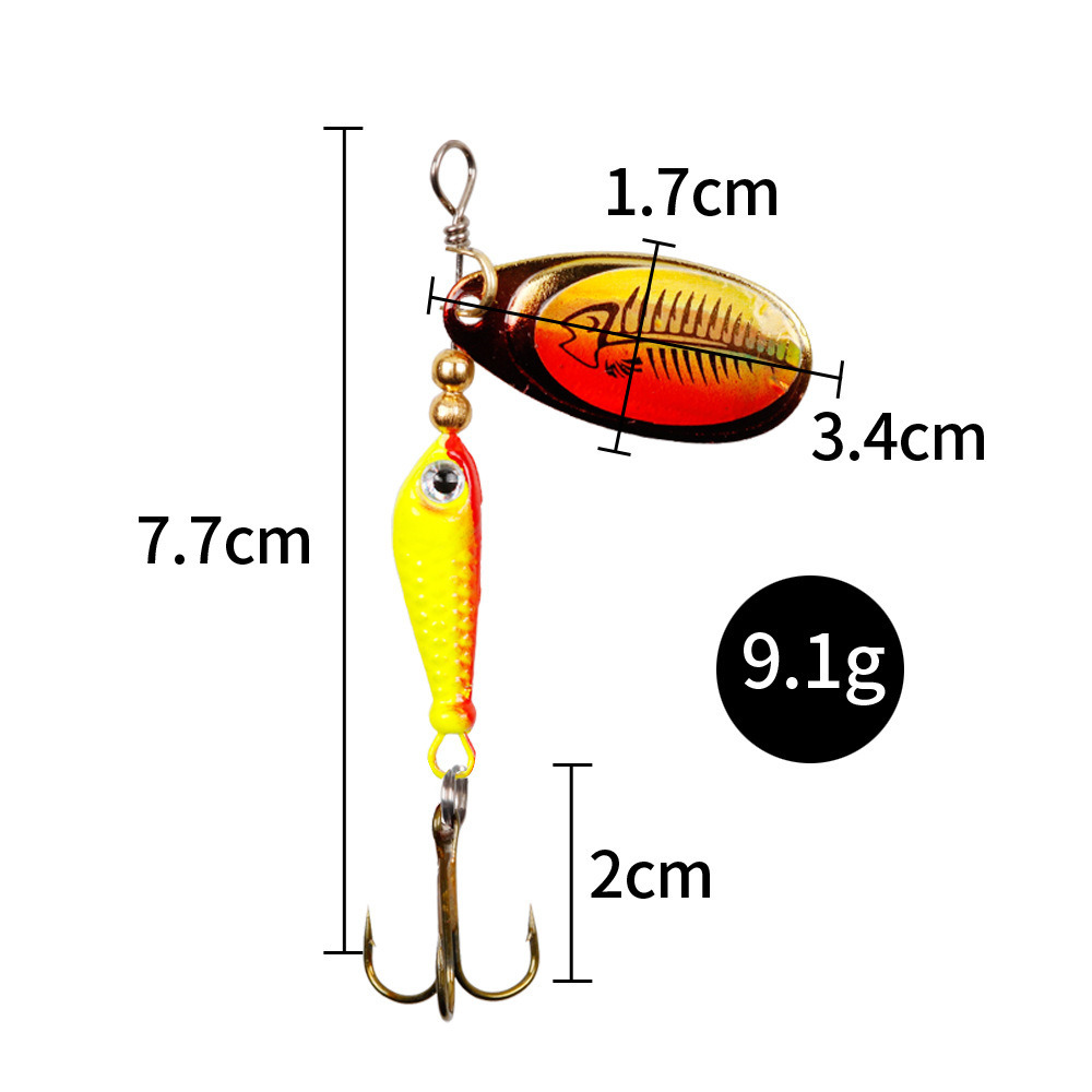 10pcs/Set Spinner Lures 9.1g 7 - Fishing Hook Treble recension och pris