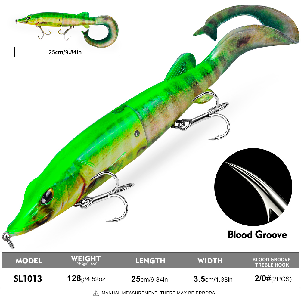 PROBEROS 1PC 2-Segment Jointed - Fishing Hook Treble recension och pris