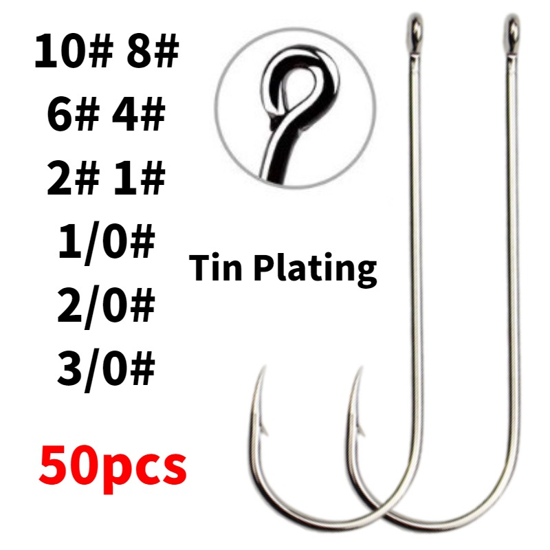 50pcs Long Shank Saltwater Cir - Fishing Hook Circle recension och pris