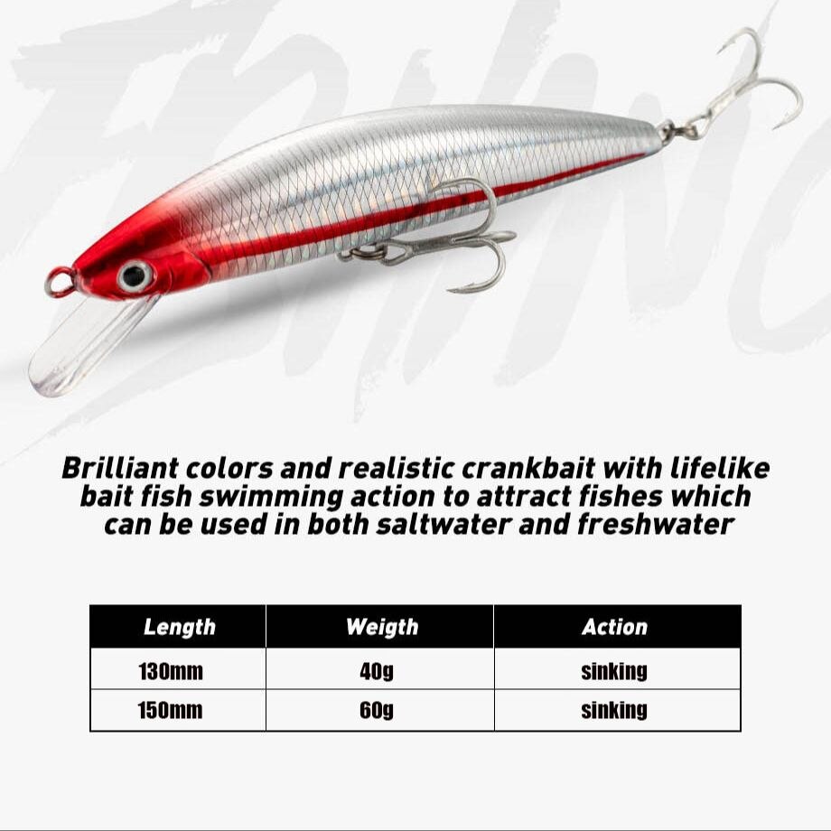 Fishing Lure Sinking Minnow 13 - Fishing Hook Treble recension och pris