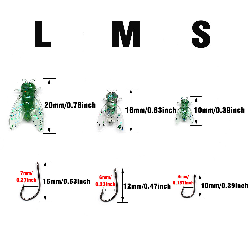 10Pcs Artificial Bionic Fly In - Fishing Hook Assortment recension och pris