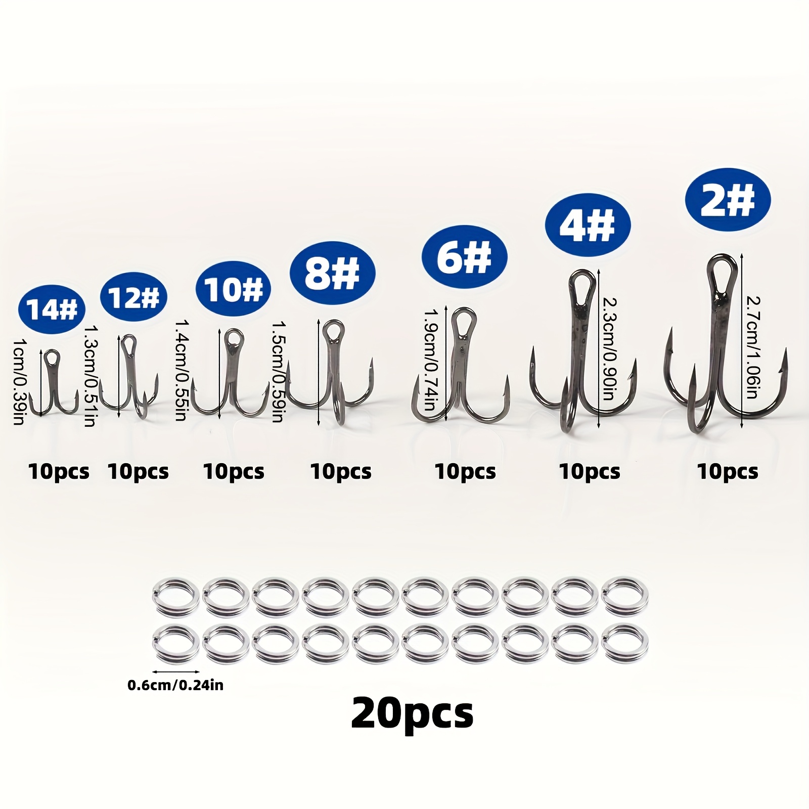 90pcs/set The lure triple-hook - Fishing Hook Circle recension och pris